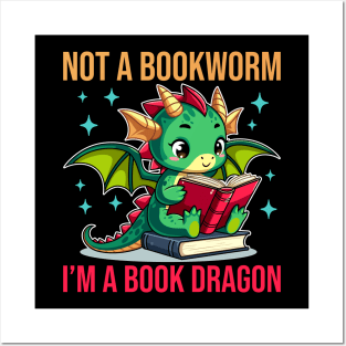 Cute Book Dragon Posters and Art